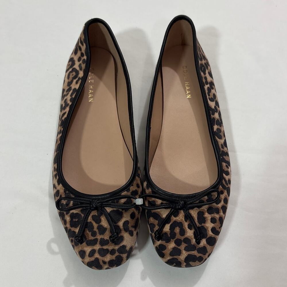 Cole Haan Women 7 Yara Soft Ballet Flats Leopard Print Suede Office Contemporary - Picture 3 of 7